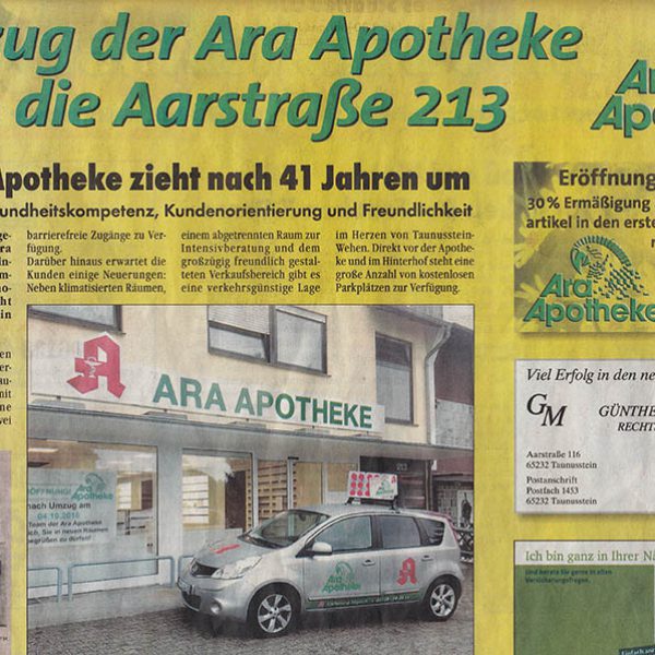Anzeige Zeitung Ara Neueröffnung Aarstraße web